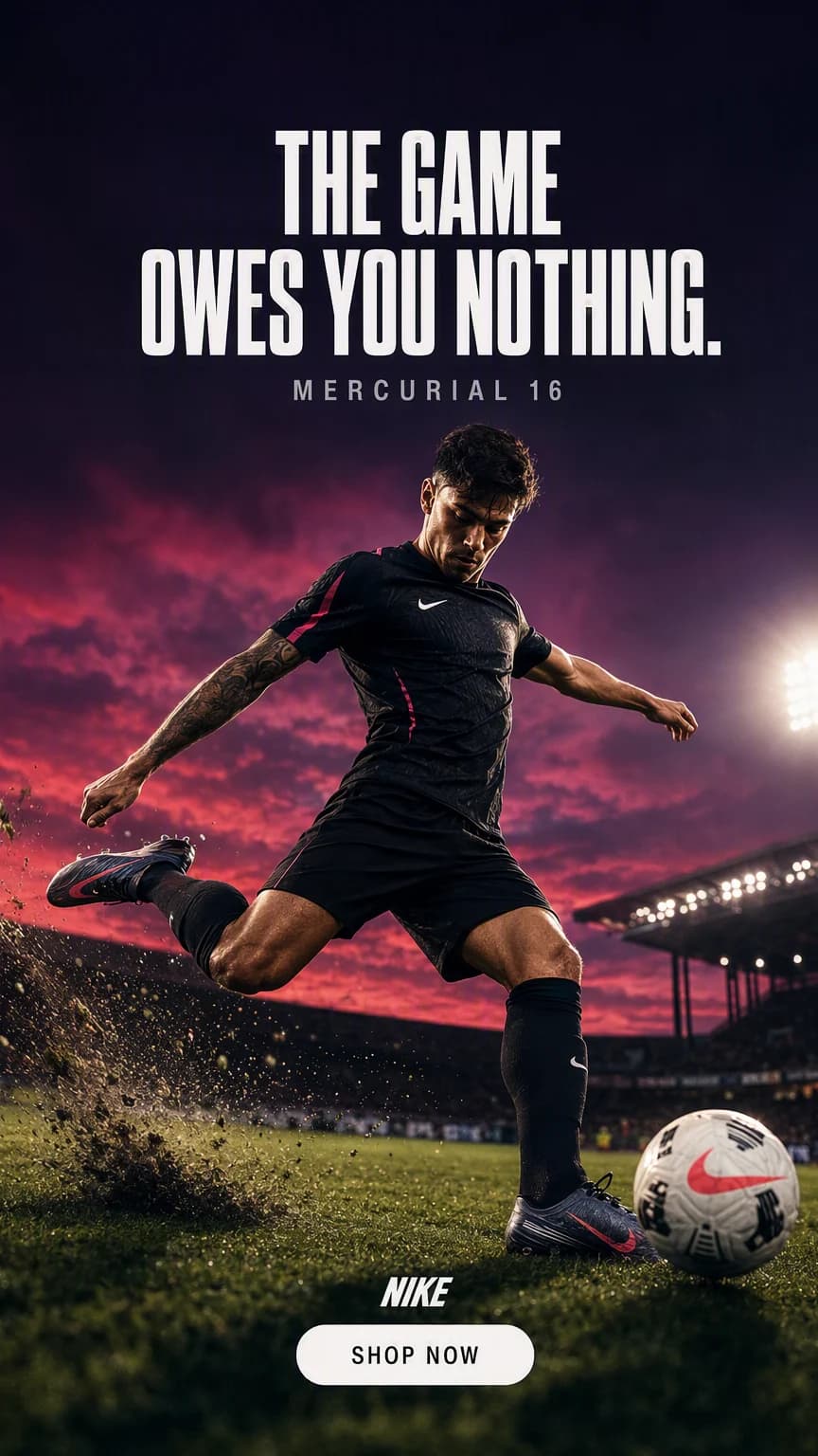 Concept football creative, dusk