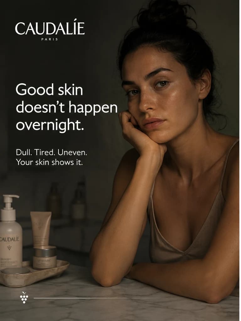 The flagged ad — dull, low-contrast, underperforming