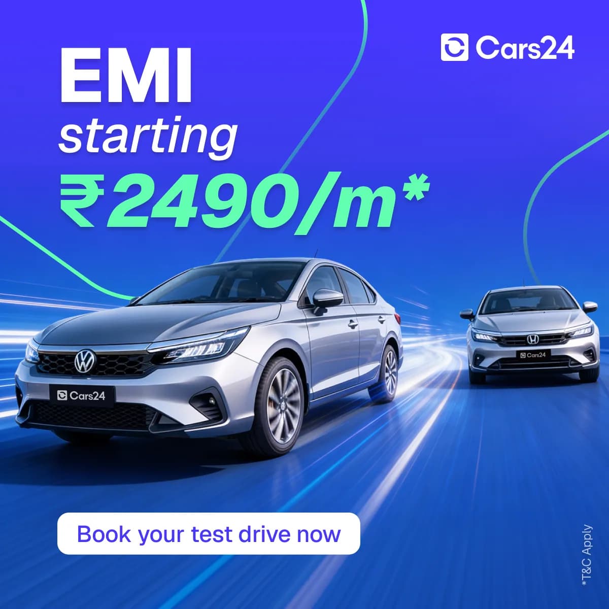 Cars24 EMI ad at 1:1