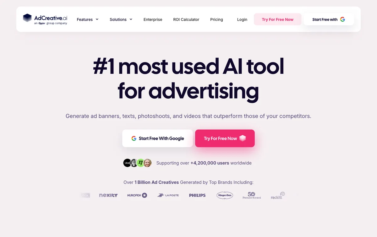 AdCreative.ai homepage