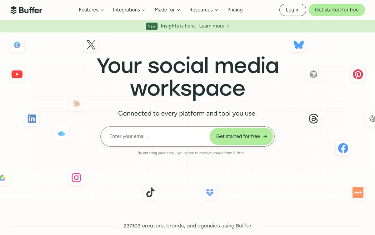 Buffer homepage