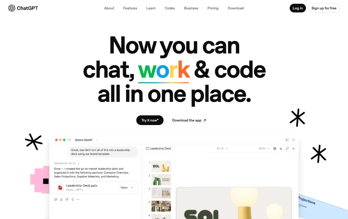 ChatGPT homepage