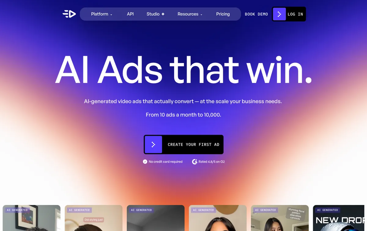 Creatify homepage