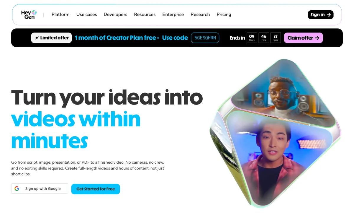 HeyGen homepage