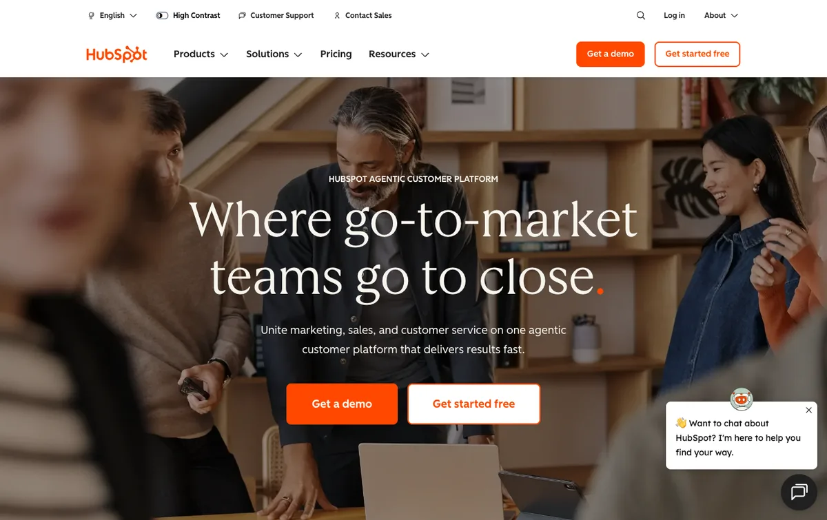 HubSpot homepage