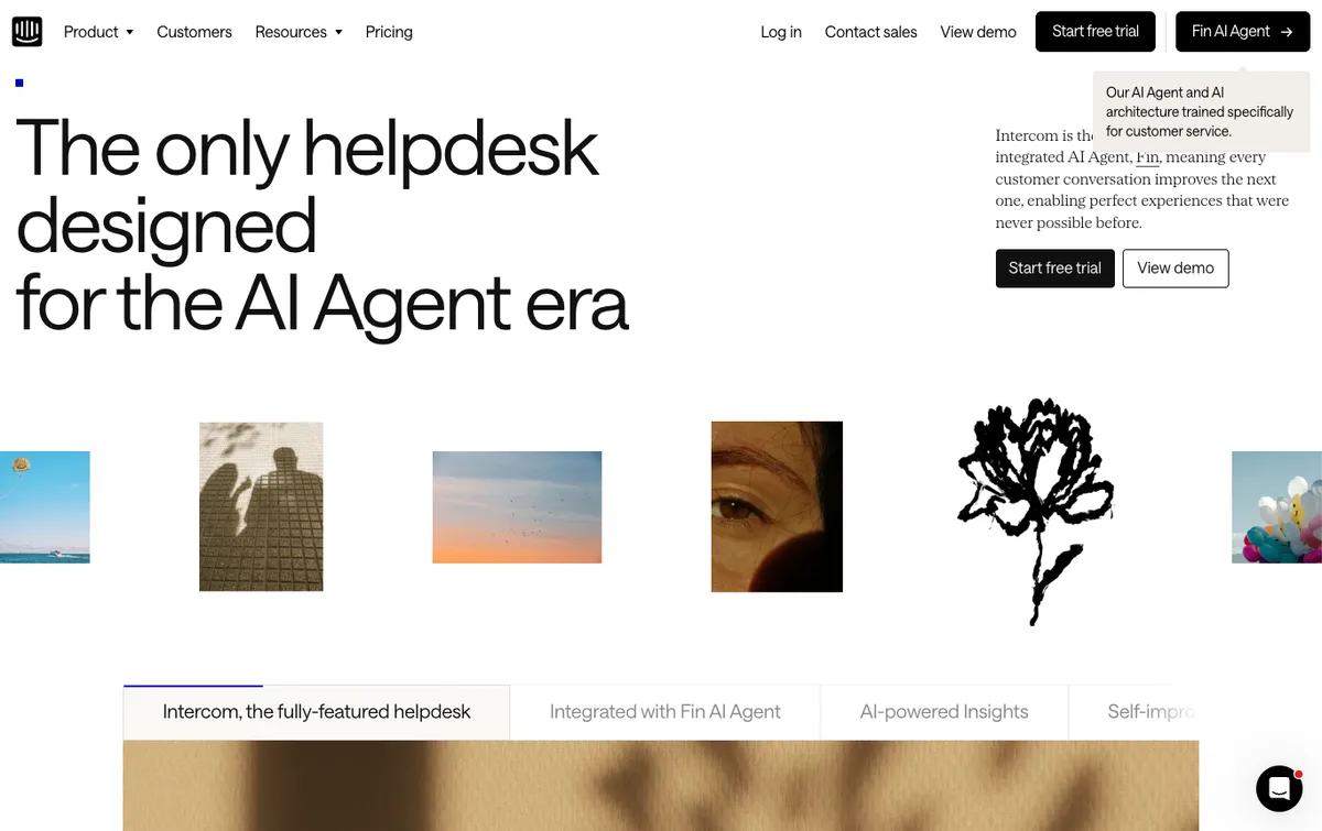 Intercom homepage