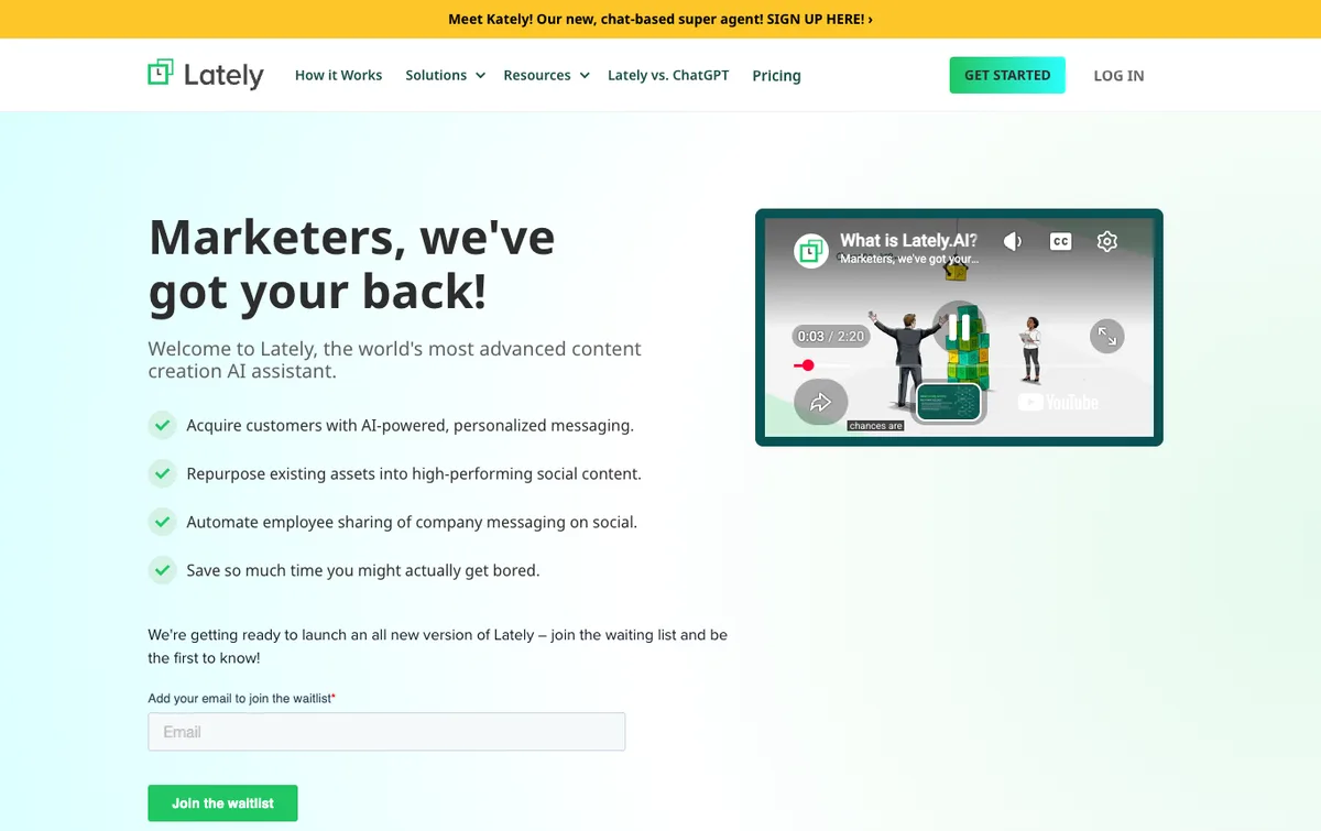 Lately.ai homepage