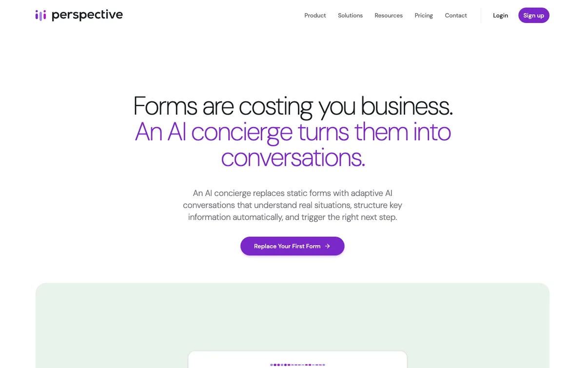 Perspective AI homepage
