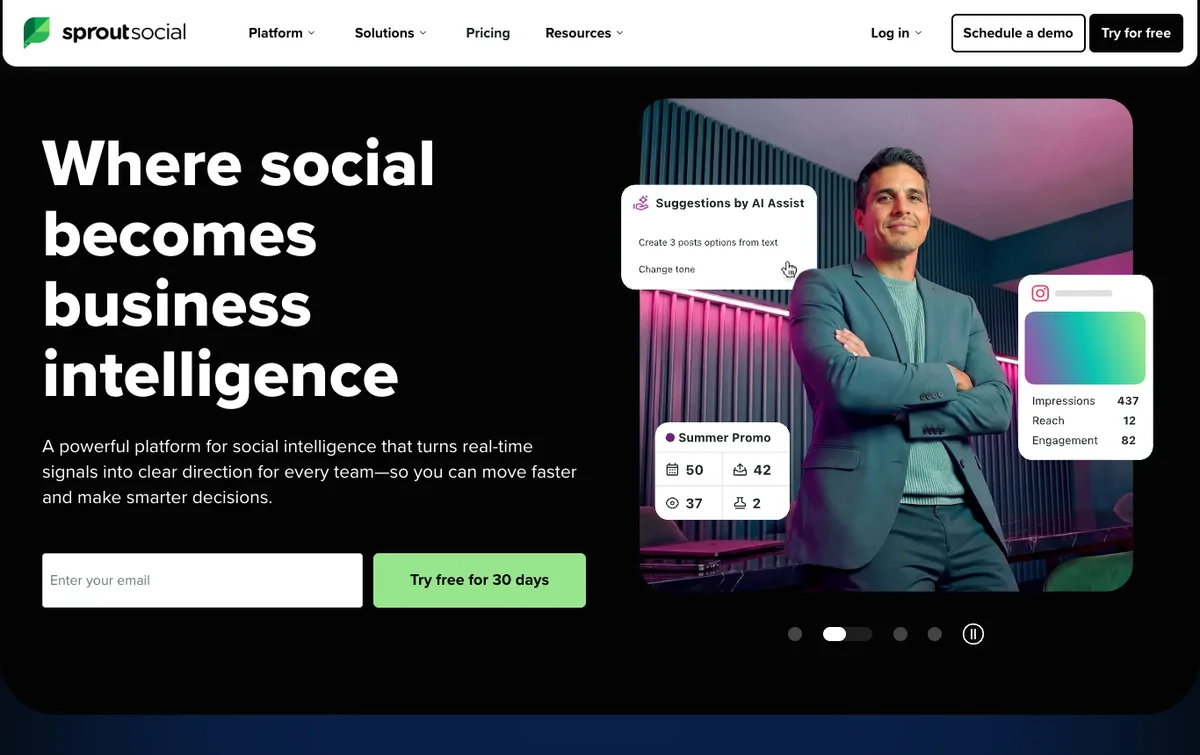Sprout Social homepage