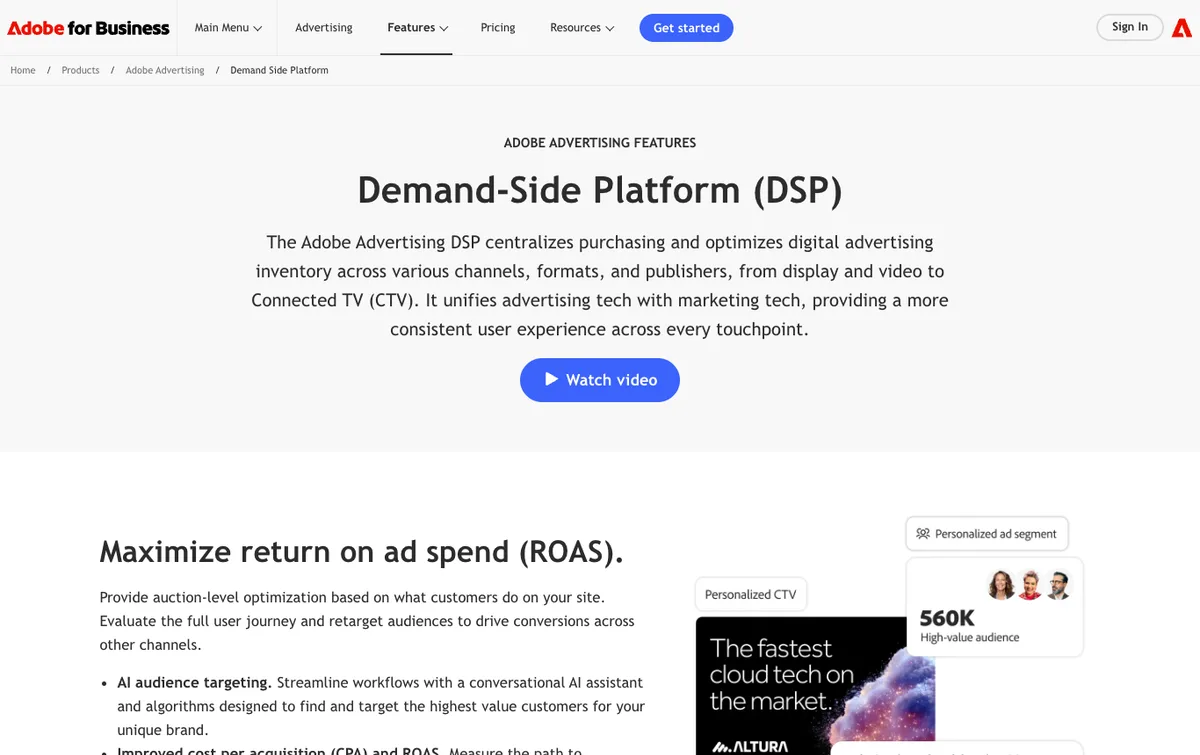 Adobe Advertising homepage