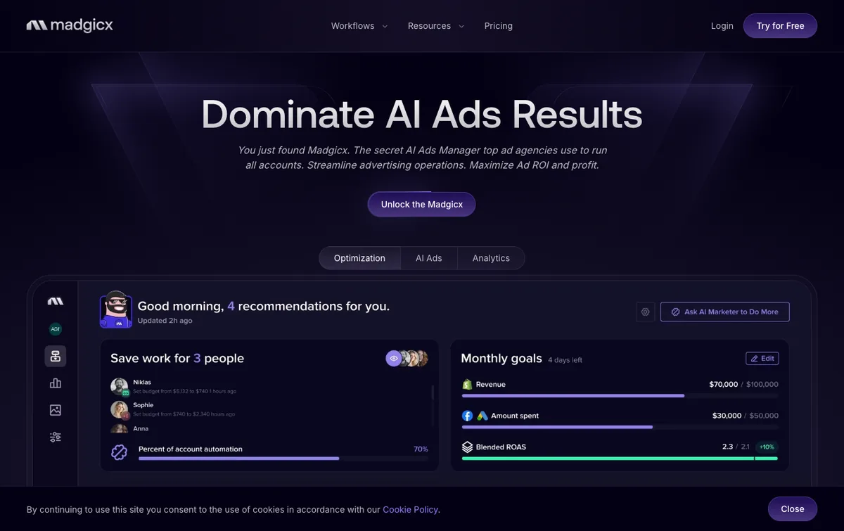 Madgicx homepage
