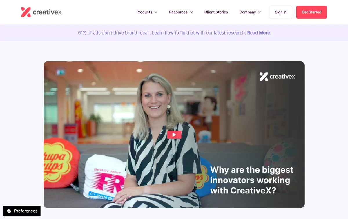 CreativeX homepage