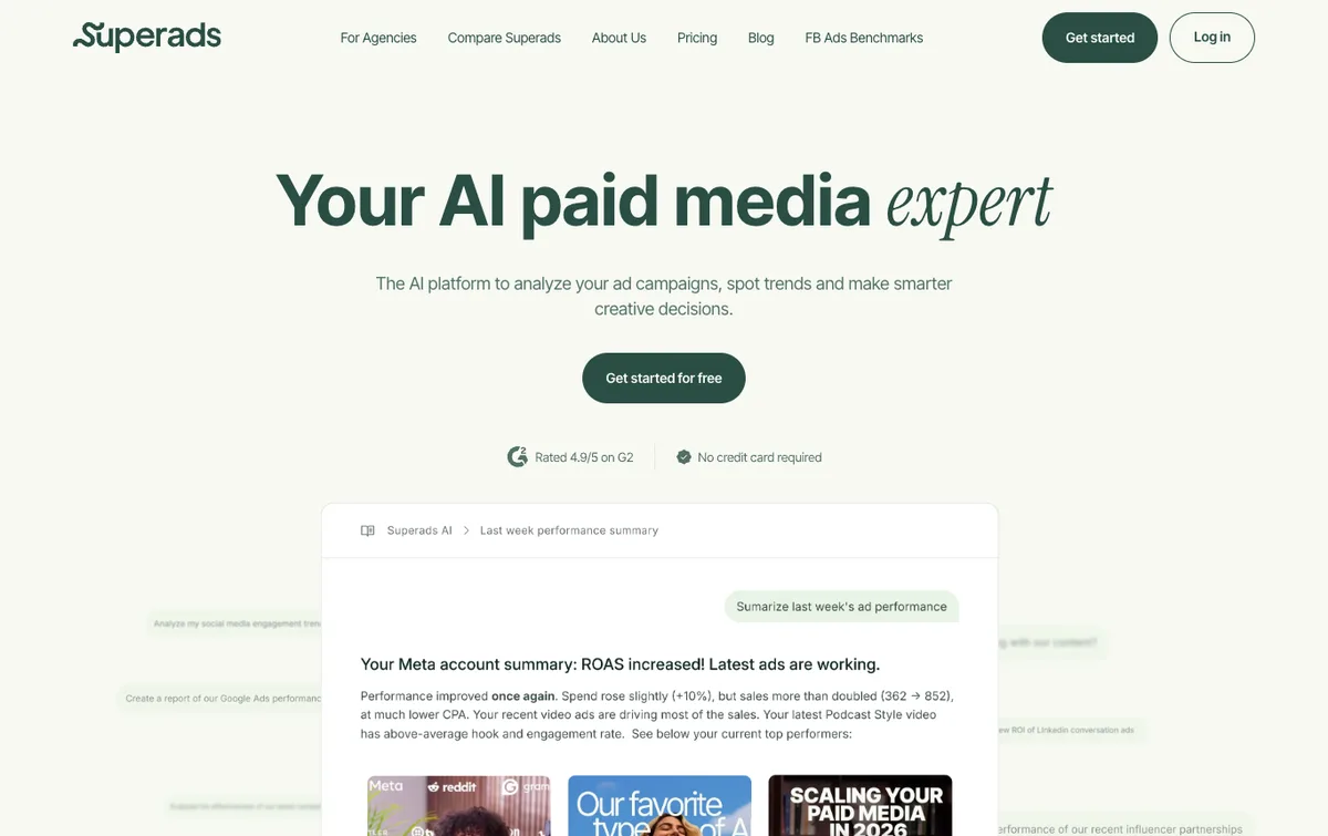 Superads homepage
