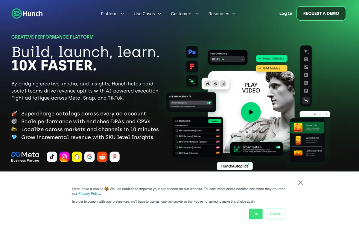 Hunch homepage