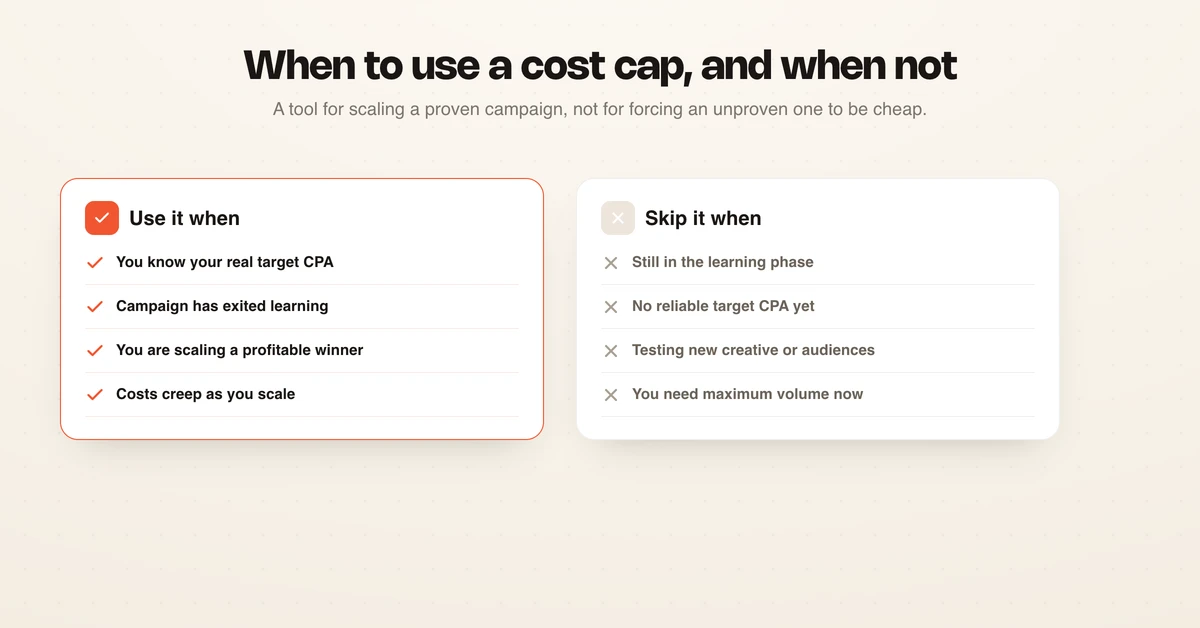 When to use a cost cap versus when to skip it